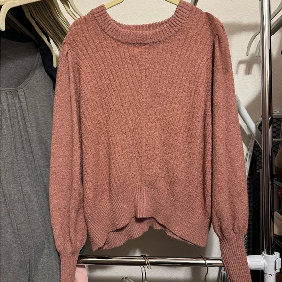 Adyson Parker Dusty Rose Ribbed Sweater - Picture 1 of 3